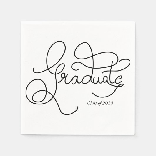 モダンブラックタイポグラフィ スタンダードカクテルナプキン (正面)