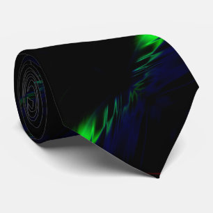 モダンブラックタイ グリーンとブルーのペイントストリーク ネクタイ