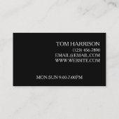 モダンブラックディーラー自動販売 名刺 (裏面)