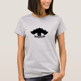 モダンブラックバットとカリグラフィーTシャツ Tシャツ