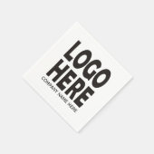 モダンブラックビジネスカスタムロゴプロモーション スタンダードカクテルナプキン (角)