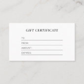 モダンブラックビジネスロゴギフト券 名刺 (裏面)