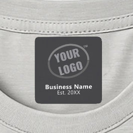 モダンブラックビジネス名カスタムロゴ服 ラベル