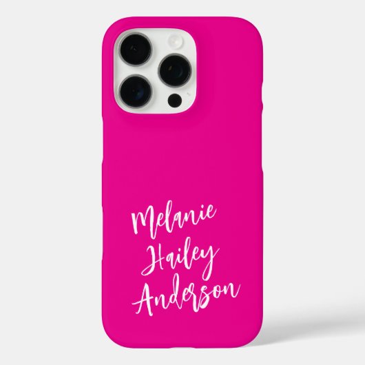 モダンブラックピンクのカスタムモノグラムネーム Case-Mate iPhoneケース (裏面)