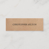 モダンブラックフェイククラフト紙コンサルタント スキニー名刺 (正面)