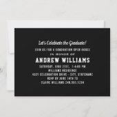 モダンブラックフォト卒業オープンハウス 招待状 (裏面)