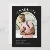 モダンブラックフォト卒業式2025 招待状 (正面)