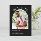 モダンブラックフォト卒業式2025 招待状 (スタンド正面)