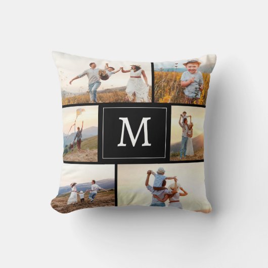 モダンブラックフォト クッション (正面)