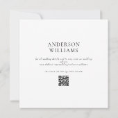 モダンブラックフォーエバーYouスクエア結婚式QR 招待状 (裏面)