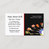 モダンブラックフードオンフォークスプロフェッショナルレストラン 名刺 (正面)