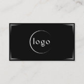 モダンブラックプロフェッショナル名刺+QRコード 名刺 (正面)