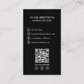 モダンブラックプロフェッショナルQRコード 名刺 (裏面)
