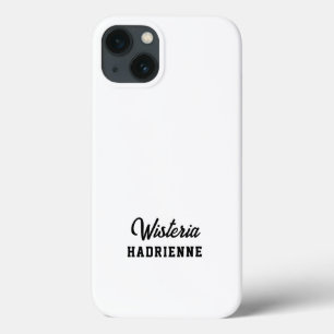 モダンブラックホワイトスポーツモノグラム名 iPhone 13ケース