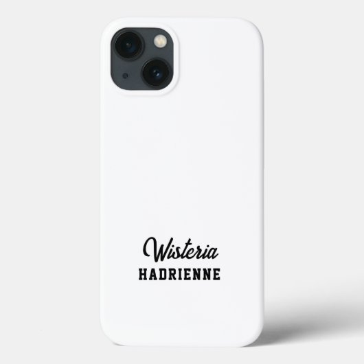 モダンブラックホワイトスポーツモノグラム名 Case-Mate iPhoneケース (裏面)