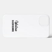 モダンブラックホワイトスポーツモノグラム名 Case-Mate iPhoneケース (裏面 (横))