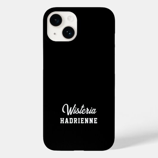 モダンブラックホワイトスポーツモノグラム名 Case-Mate iPhoneケース (裏面)
