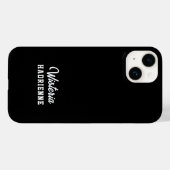 モダンブラックホワイトスポーツモノグラム名 Case-Mate iPhoneケース (裏面 (横))