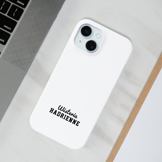 モダンブラックホワイトスポーツモノグラム名 Case-Mate iPhoneケース