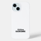 モダンブラックホワイトスポーツモノグラム名 Case-Mate iPhoneケース (裏面)