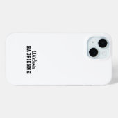モダンブラックホワイトスポーツモノグラム名 Case-Mate iPhoneケース (裏面 (横))