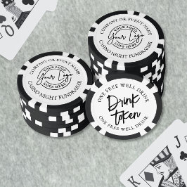 モダンブラックホワイトドリンクトークン ポーカーチップ