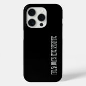 モダンブラックホワイトモノグラムアウトライン名 Case-Mate iPhoneケース (裏面)
