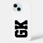 モダンブラックホワイトモノグラムイニシャル Case-Mate iPhoneケース (裏面)