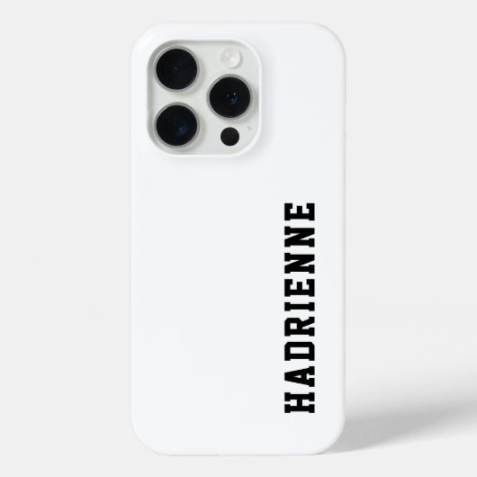 モダンブラックホワイトモノグラムネーム Case-Mate iPhoneケース (裏面)