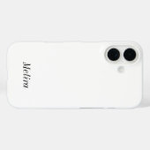 モダンブラックホワイトモノグラムネーム Case-Mate iPhoneケース (裏面 (横))