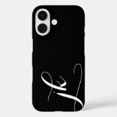 モダンブラックホワイトモノグラムネーム Case-Mate iPhoneケース (裏面)