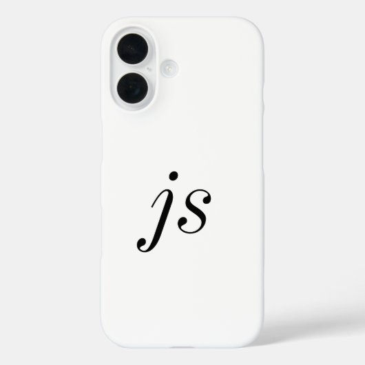 モダンブラックホワイトモノグラムネーム Case-Mate iPhoneケース (裏面)