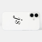 モダンブラックホワイトモノグラムネーム Case-Mate iPhoneケース (裏面 (横))