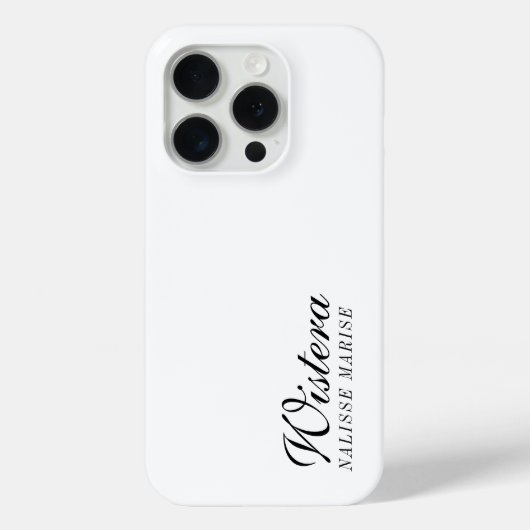 モダンブラックホワイトモノグラムネーム Case-Mate iPhoneケース (裏面)