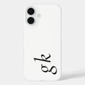モダンブラックホワイトモノグラムネーム Case-Mate iPhoneケース (裏面)