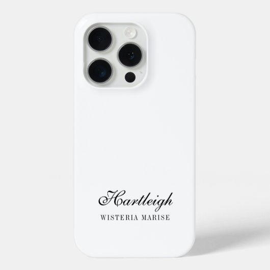モダンブラックホワイトモノグラムネーム Case-Mate iPhoneケース (裏面)