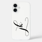 モダンブラックホワイトモノグラムネーム Case-Mate iPhoneケース (裏面)