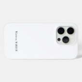 モダンブラックホワイトモノグラムネーム Case-Mate iPhoneケース (裏面 (横))
