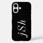 モダンブラックホワイトモノグラムネーム Case-Mate iPhoneケース (裏面)