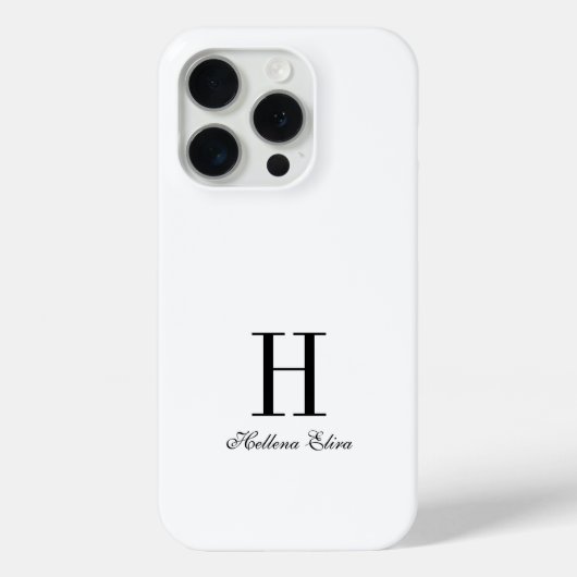 モダンブラックホワイトモノグラムネーム Case-Mate iPhoneケース (裏面)