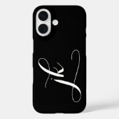 モダンブラックホワイトモノグラムネーム Case-Mate iPhoneケース (裏面)