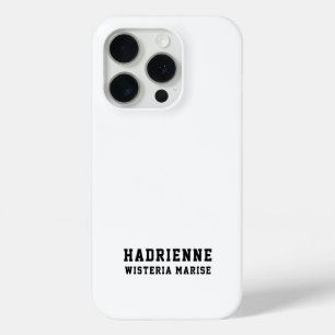 モダンブラックホワイトモノグラムネーム iPhone 15 PROケース