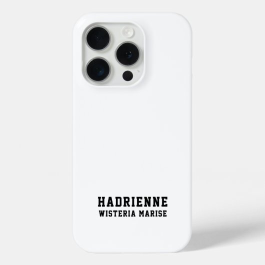 モダンブラックホワイトモノグラムネーム Case-Mate iPhoneケース (裏面)