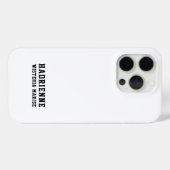 モダンブラックホワイトモノグラムネーム Case-Mate iPhoneケース (裏面 (横))