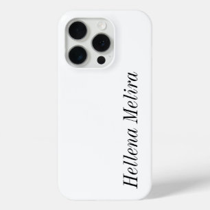 モダンブラックホワイトモノグラムネーム iPhone 15 PROケース