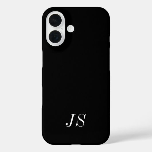 モダンブラックホワイトモノグラムネーム Case-Mate iPhoneケース (裏面)