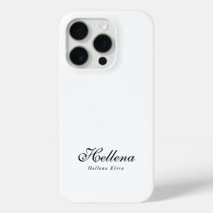モダンブラックホワイトモノグラムネーム iPhone 15 PROケース