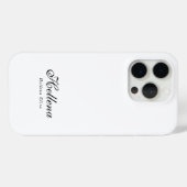 モダンブラックホワイトモノグラムネーム Case-Mate iPhoneケース (裏面 (横))