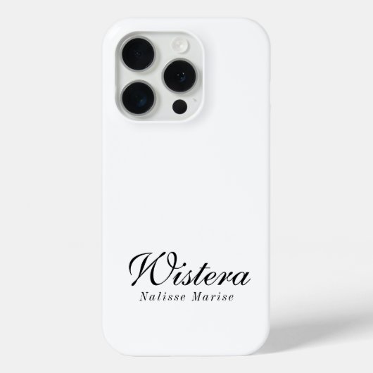 モダンブラックホワイトモノグラムネーム Case-Mate iPhoneケース (裏面)