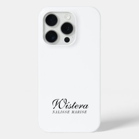 モダンブラックホワイトモノグラムネーム Case-Mate iPhoneケース (裏面)